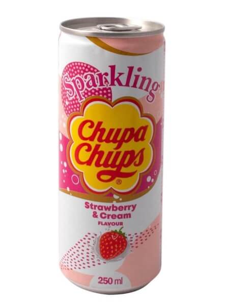 Chupa Chups Strawberry Cream Sparkling Soda 250 ml