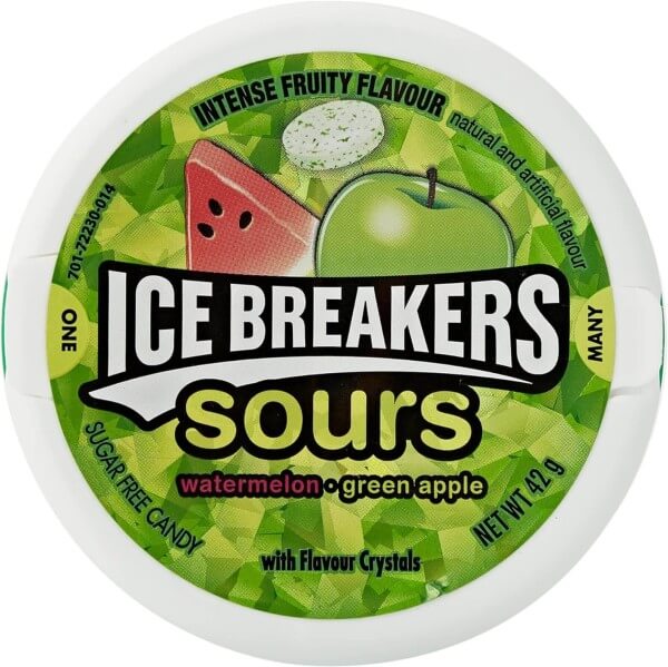 Ice Breakers Sours Watermelon, Green Apple, Tangerine 42 g