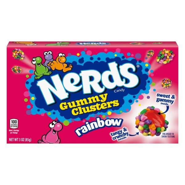 Nerds Rainbow Clusters 85 g (Karton)